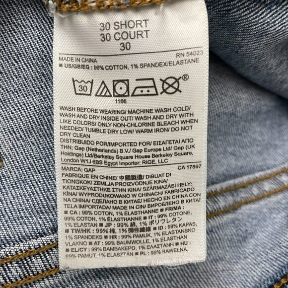 GAP 1969 Women's Jeans Authentic True Skinny Distressed Medium Wash size 30S - Picture 8 of 9
